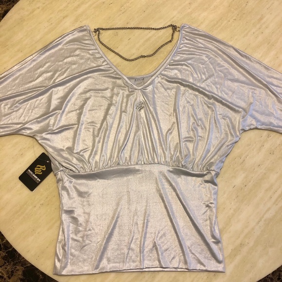 New Rocawear Silk Fashion Chain Top in Silver L - Picture 5 of 9
